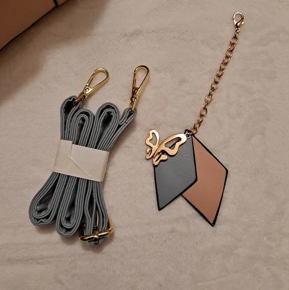 Jane Novo Pink Tan & Blue Colorblock Convertable Handbag Crossbody Bag - Picture 7 of 10